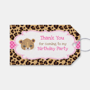 Leopard Print Pink Quatre foil 'Thank You' Tag