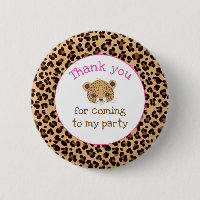 Leopard Print Pink Quatrefoil 'Thank you'