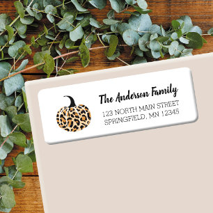 Leopard Print Pumpkin Return Address Label