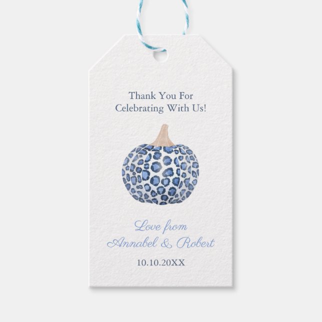 Leopard Print Pumpkin Shower Thank You Favour Tag (Front)