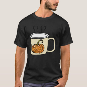 Leopard Print Pumpkin Spice Coffee Cup Graphic Art T-Shirt