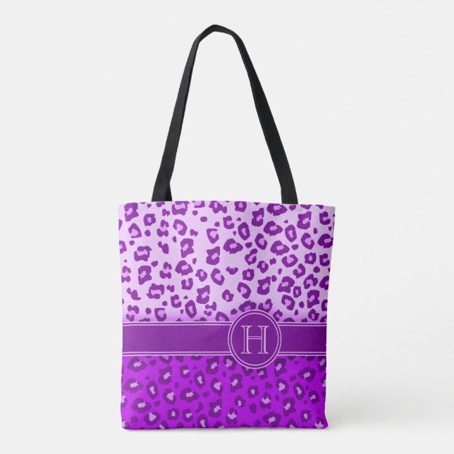 Leopard print purple monogram animal print bag (Back)