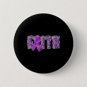 Leopard Print Purple Ribbon Faith Drug Overdose Aw 6 Cm Round Badge