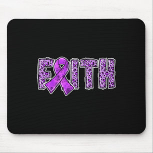 Leopard Print Purple Ribbon Faith Drug Overdose Aw Mouse Mat