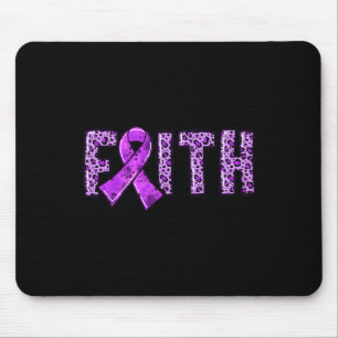 Leopard Print Purple Ribbon FAITH Drug Overdose Aw Mouse Mat