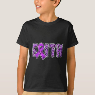 Leopard Print Purple Ribbon FAITH Drug Overdose Aw T-Shirt