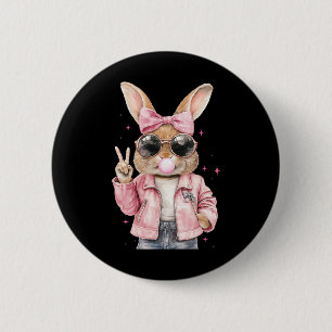 Leopard Print Rabbit Bunny Blowing Bubble Gum East 6 Cm Round Badge