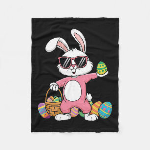 Leopard Print Rabbit Bunny Blowing Bubble Gum East Fleece Blanket