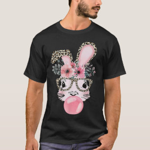 Leopard Print Rabbit Bunny Blowing Bubble Gum East T-Shirt