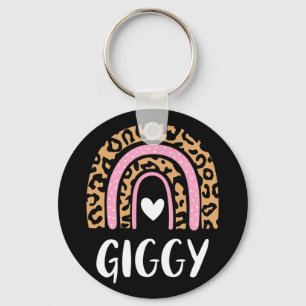 Leopard Print Rainbow Cute Mothers Day Funny Giggy Key Ring