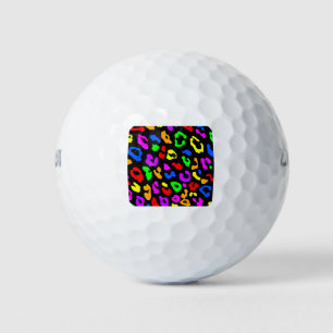 Leopard Print Rainbow Golf Balls