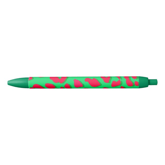 Leopard Print Red Green Black Ink Pen (Front)