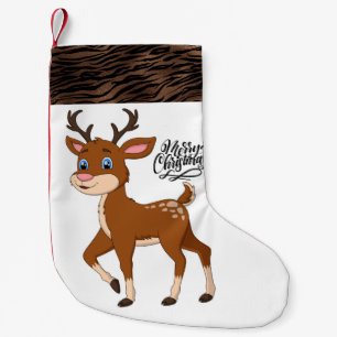 Leopard Print Reindeer Christmas Stocking
