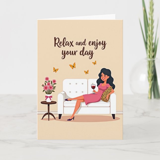Leopard Print Relax Enjoy Card (Front)
