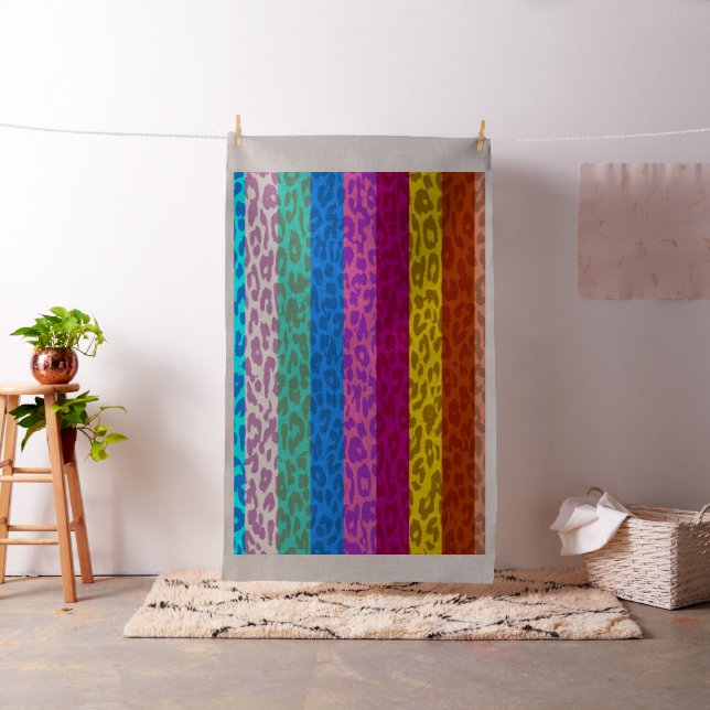 Leopard print retro colour seamless stripes #13 fabric (In Situ)