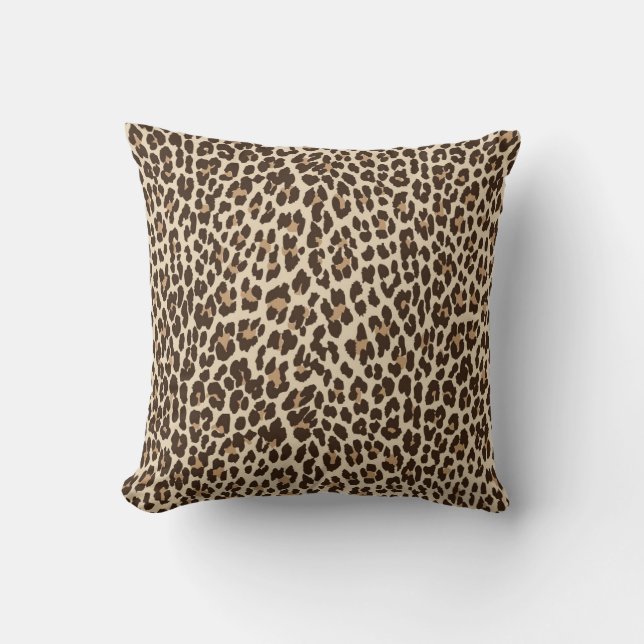 Leopard Print Reversible Solid Pillow (Front)