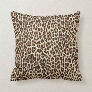 Leopard Print Reversible Solid Pillow