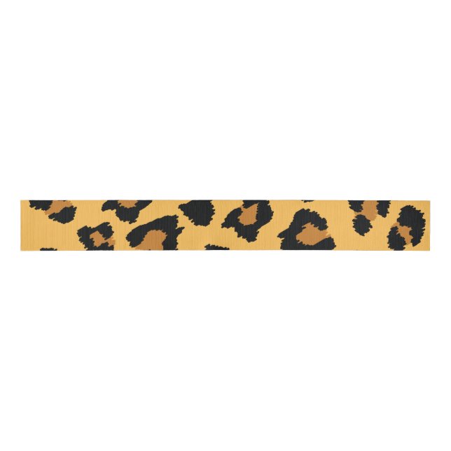 Leopard Print Ribbon Grosgrain Ribbon (Front)