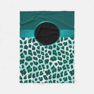 Leopard Print & Rosette Fleece Blanket