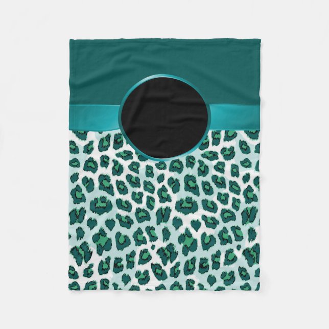 Leopard Print & Rosette Fleece Blanket (Front)