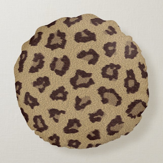 Leopard Print Round Cushion (Back)