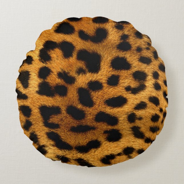 Leopard Print Round Cushion (Front)