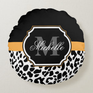 Leopard Print Round Cushion