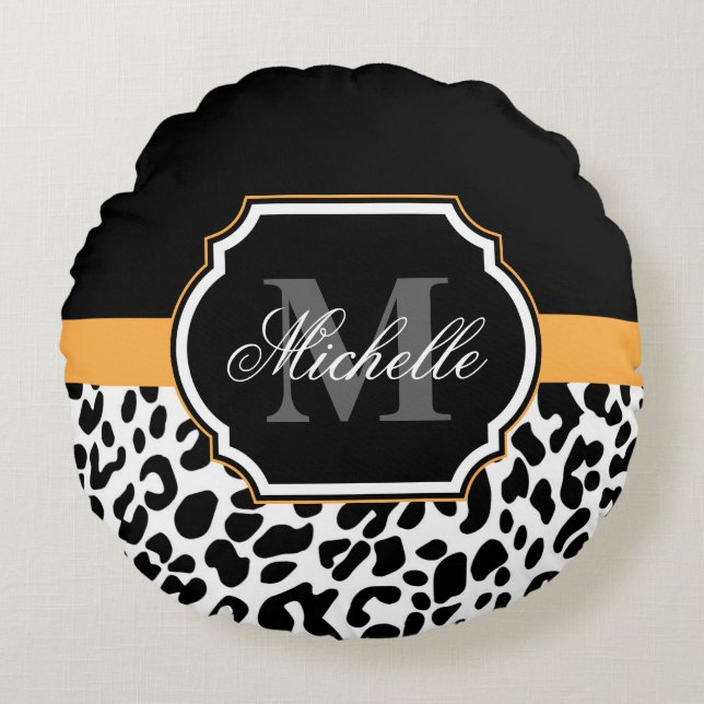 Leopard Print Round Cushion (Front)