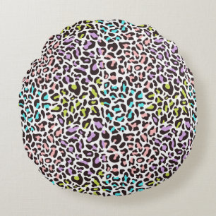 Leopard Print Round Cushion
