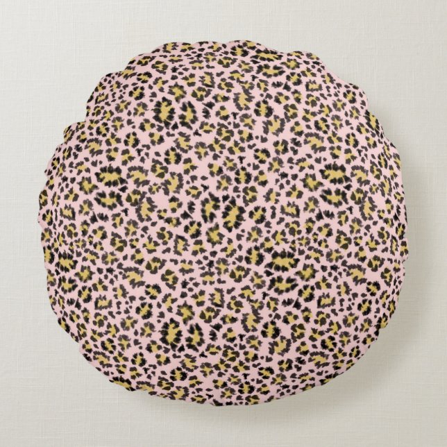 Leopard print round pillow (Front)