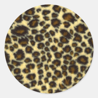 Leopard Print Round Stickers