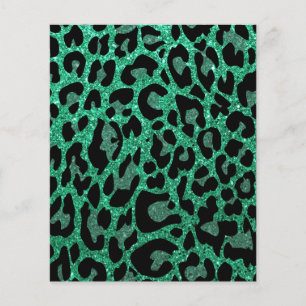 Leopard Print Scrapbook Paper - Teal