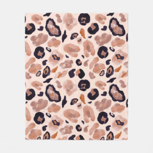 Leopard print, seamless, beige background. fleece blanket