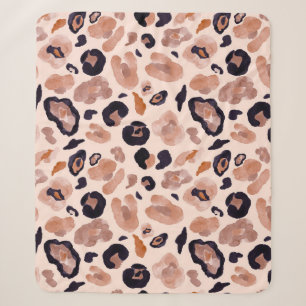 Leopard print, seamless, beige background. sherpa blanket