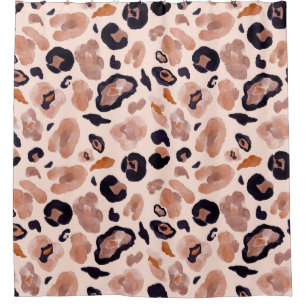 Leopard print, seamless, beige background. shower curtain