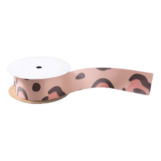 Leopard print seamless design  satin ribbon