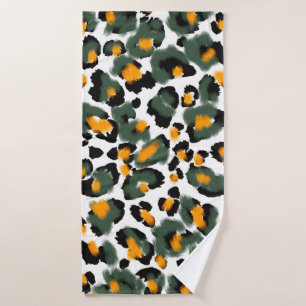 Leopard print seamless pattern bath towel