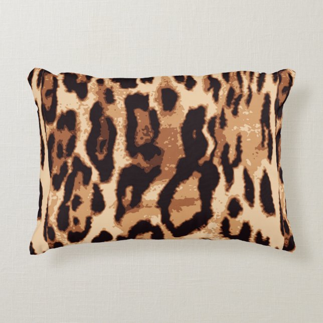Leopard print seamless pattern decorative cushion (Front)