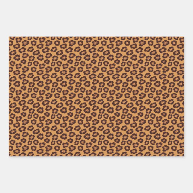 Leopard Print Seamless Pattern Design Wrapping Paper Sheet (Front)