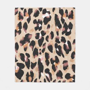 Leopard print seamless pattern fleece blanket