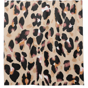Leopard print seamless pattern shower curtain