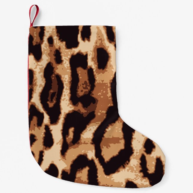 Leopard print seamless pattern small christmas stocking (Front)