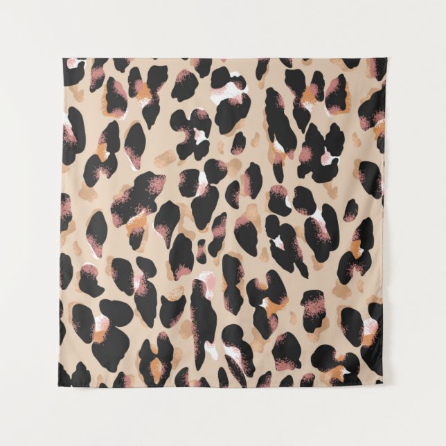Leopard print seamless pattern tapestry (Front)