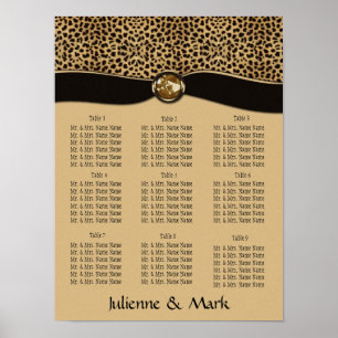 Leopard Print Seating Chart Poster