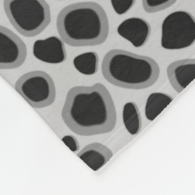 Leopard Print - Shades of Grey Fleece Blanket (Corner)