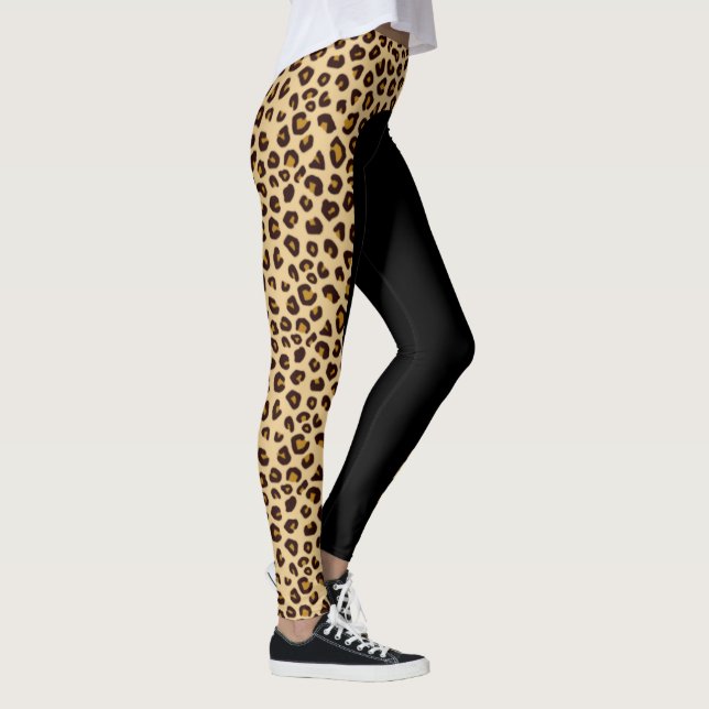 Leopard Print Side Stripe Leggings (Right)