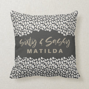 Leopard print sixty and sassy 60th birthday gift t cushion