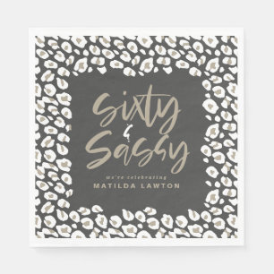 leopard print sixty and sassy party modern napkin