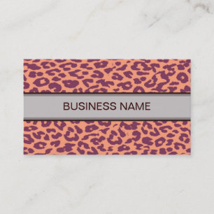 Leopard Print Skin and Plain Colour 15 Business Card