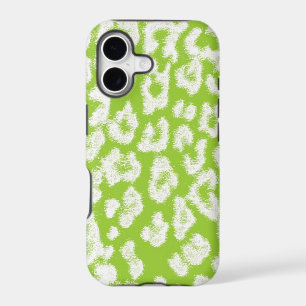 Leopard Print Skin Fur with Lime and White
